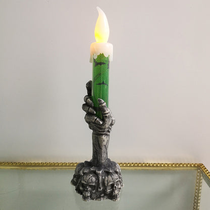 Spooky Skeleton Hand LED Candle