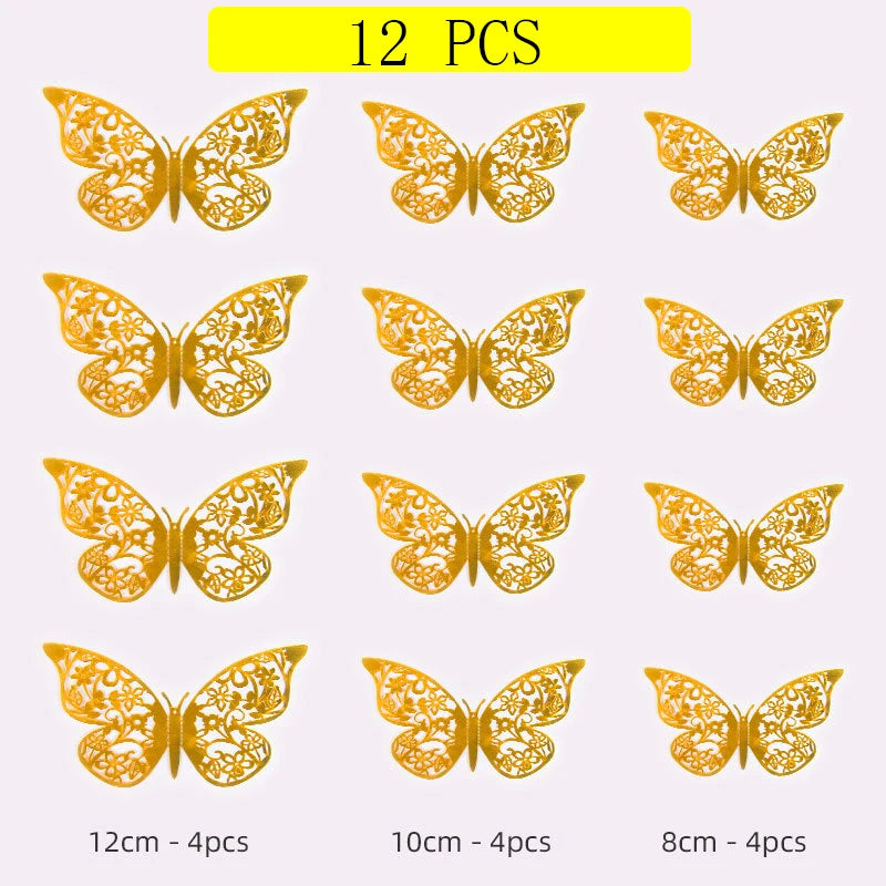 Radiant Butterfly Wall Stickers (12pcs)