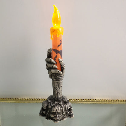 Spooky Skeleton Hand LED Candle